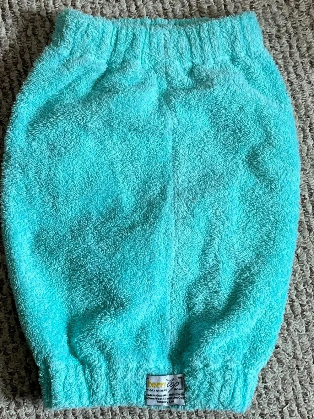 Terry Top Hair Towel Aqua Breeze Turquoise vintage style 1950's 1960's